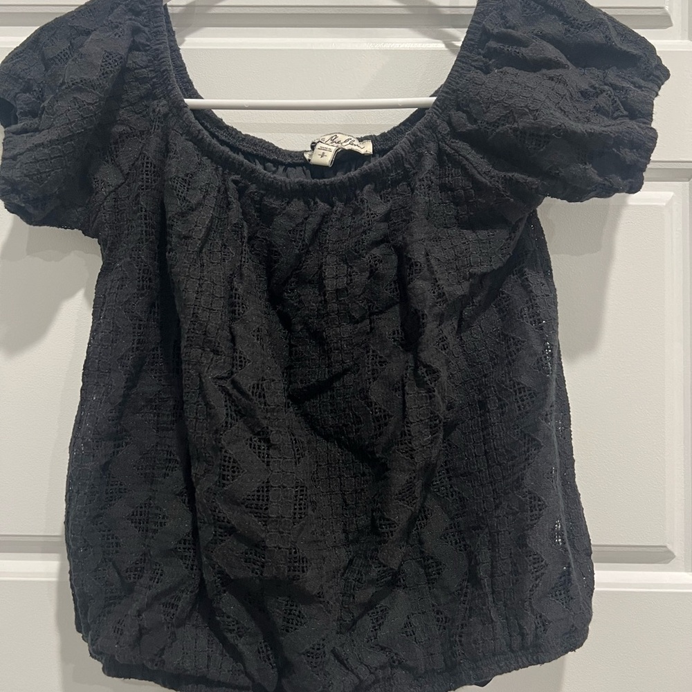 Black off the shoulder top